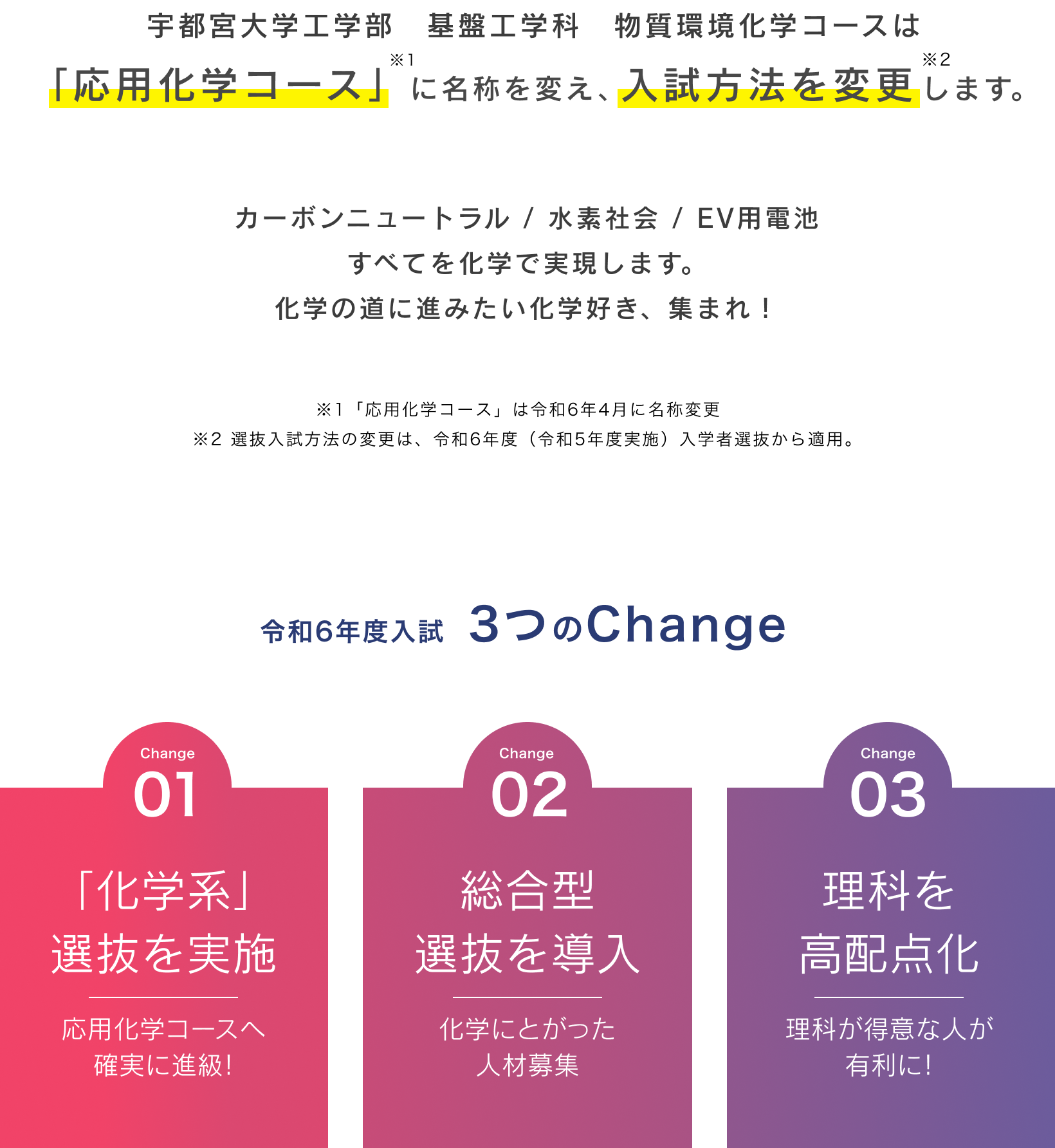 宇都宮大学工学部 基盤工学科 応用化学コース